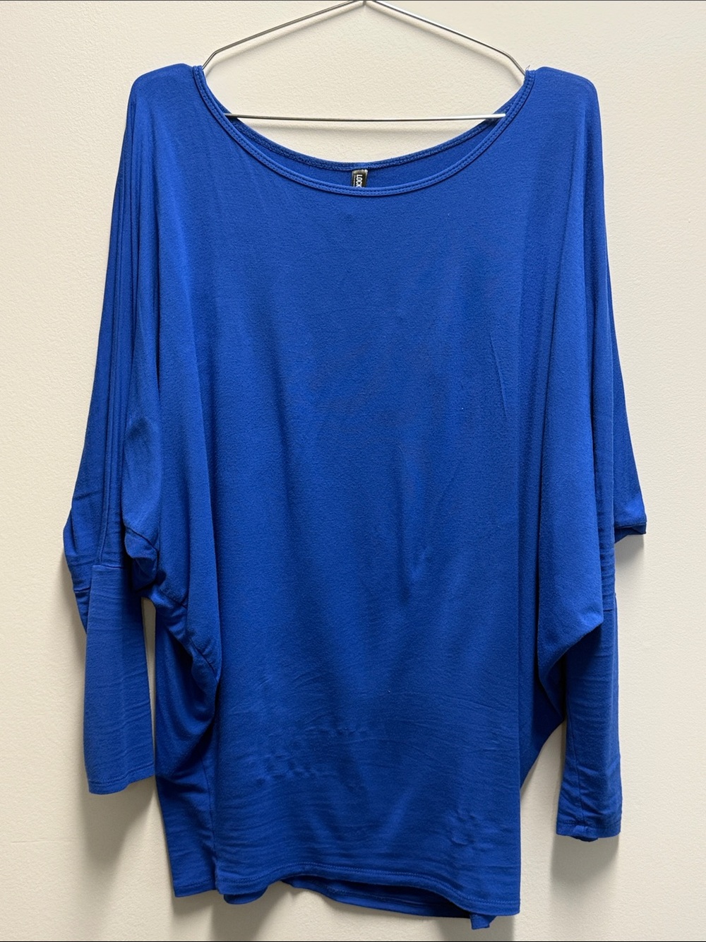 Relaxed Fit Royal Blue Dolman Sleeve Tunic - Unbranded